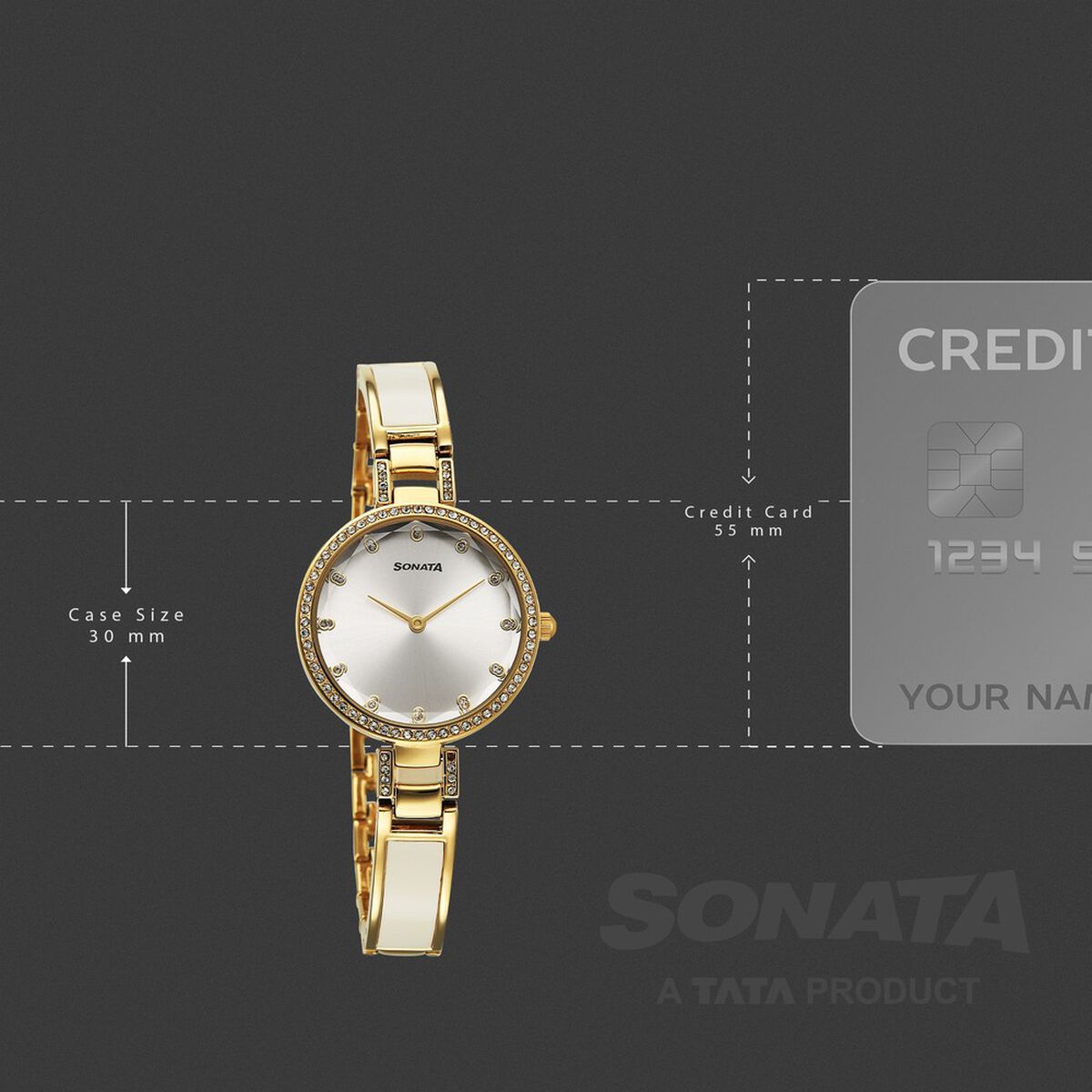 Sonata Aura Quartz Analog Silver Dial Two Toned Stainless Steel Strap Watch For Women 3