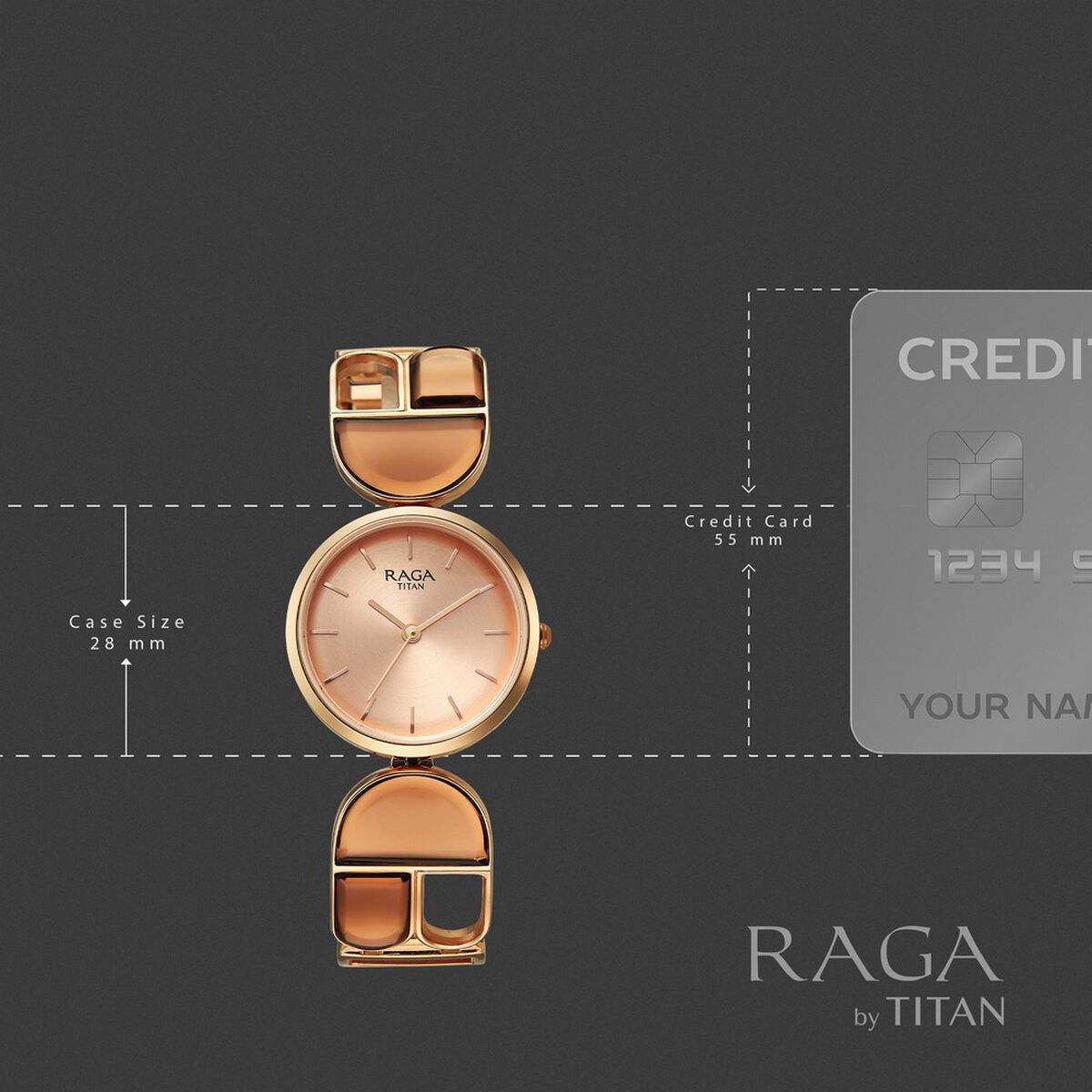 Titan Raga Afterglow Quartz Analog Rose Gold Dial Rose Gold Metal Strap Watch For Women 4