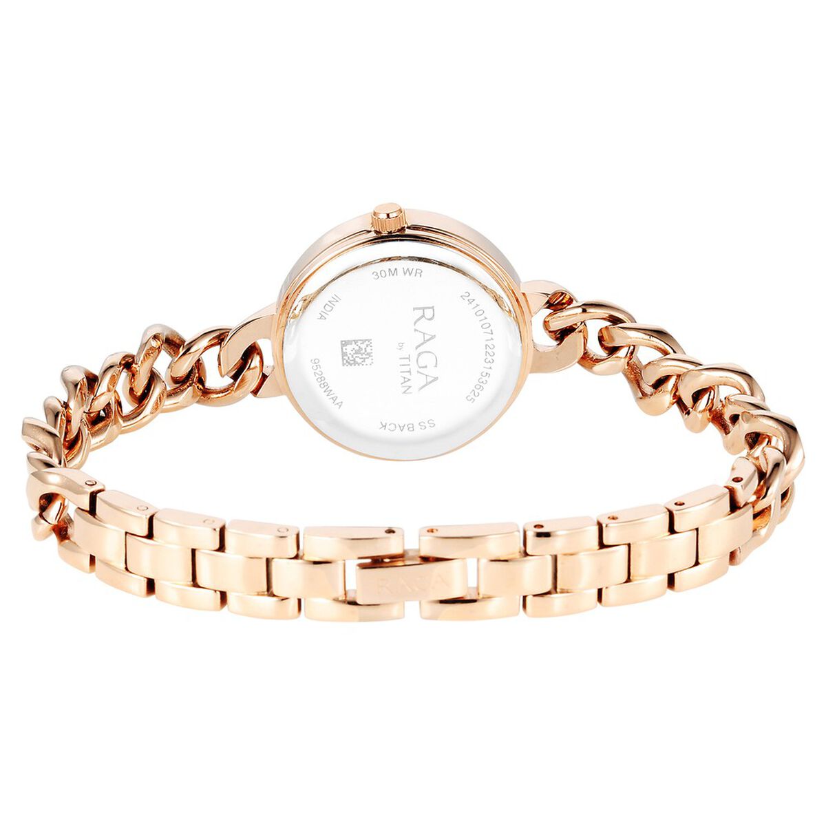 Titan Raga Showstopper Quartz Analog Rose Gold Round Dial Rose Gold Metal Strap Watch For Women 5