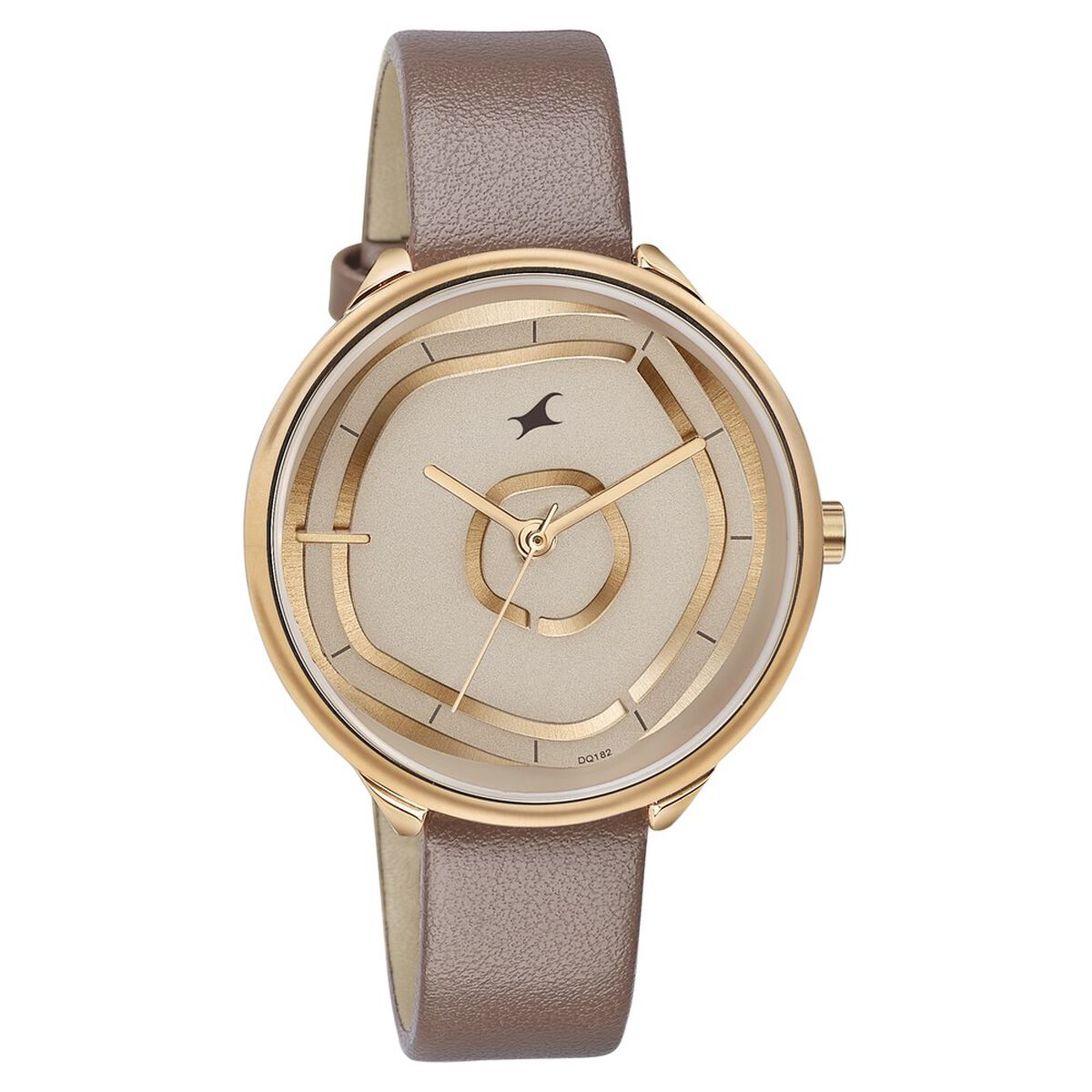 Fastrack Stunners Analog Rose Gold Dial Brown Leather Strap Watch For Girls 2