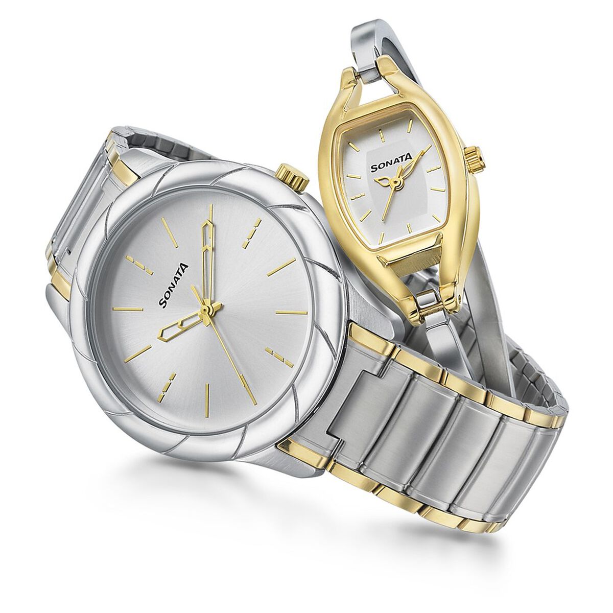 Sonata Quartz Analog Silver Dial Stainless Steel Strap Watch for Couple 5