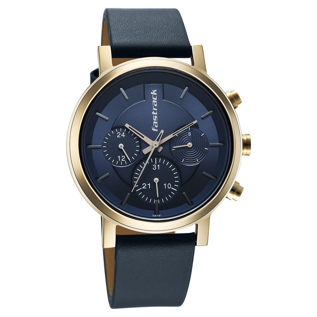 Fastrack Chrome K Quartz Multifunction Blue Dial Blue Leather Strap Watch For Guys 2