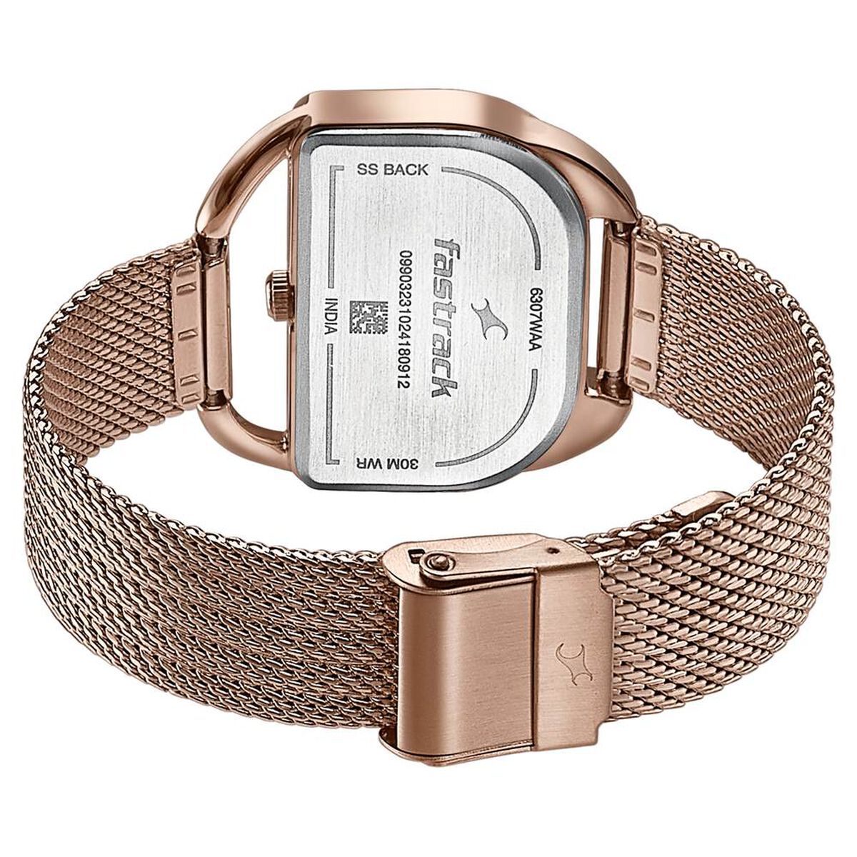 Fastrack Style Up Quartz Analog Silver Dial Rose Gold Stainless Steel Strap Watch For Girls 5
