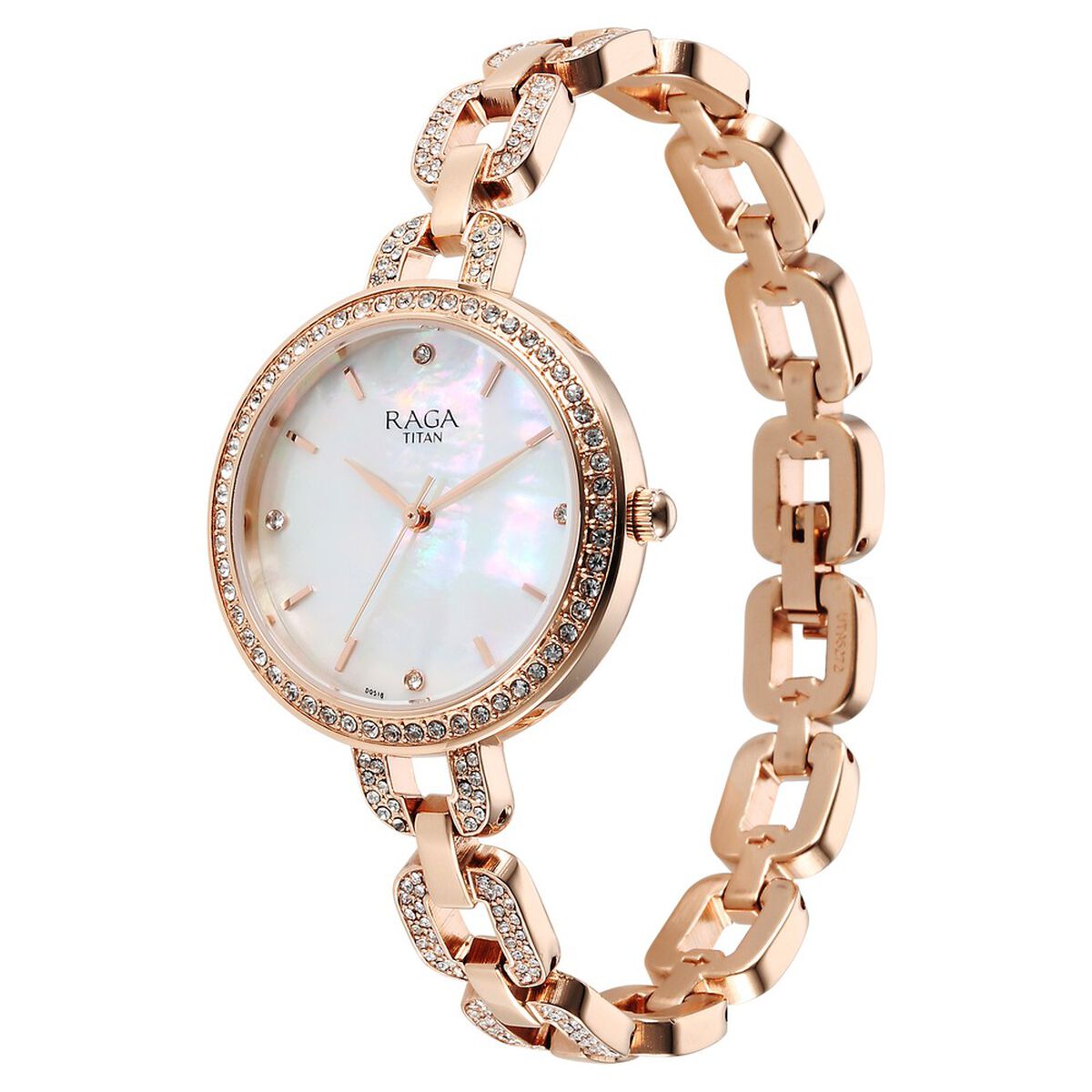 Titan Raga Showstopper Quartz Analog Mother Of Pearl Dial Rose Gold Metal Strap Watch For Women 4