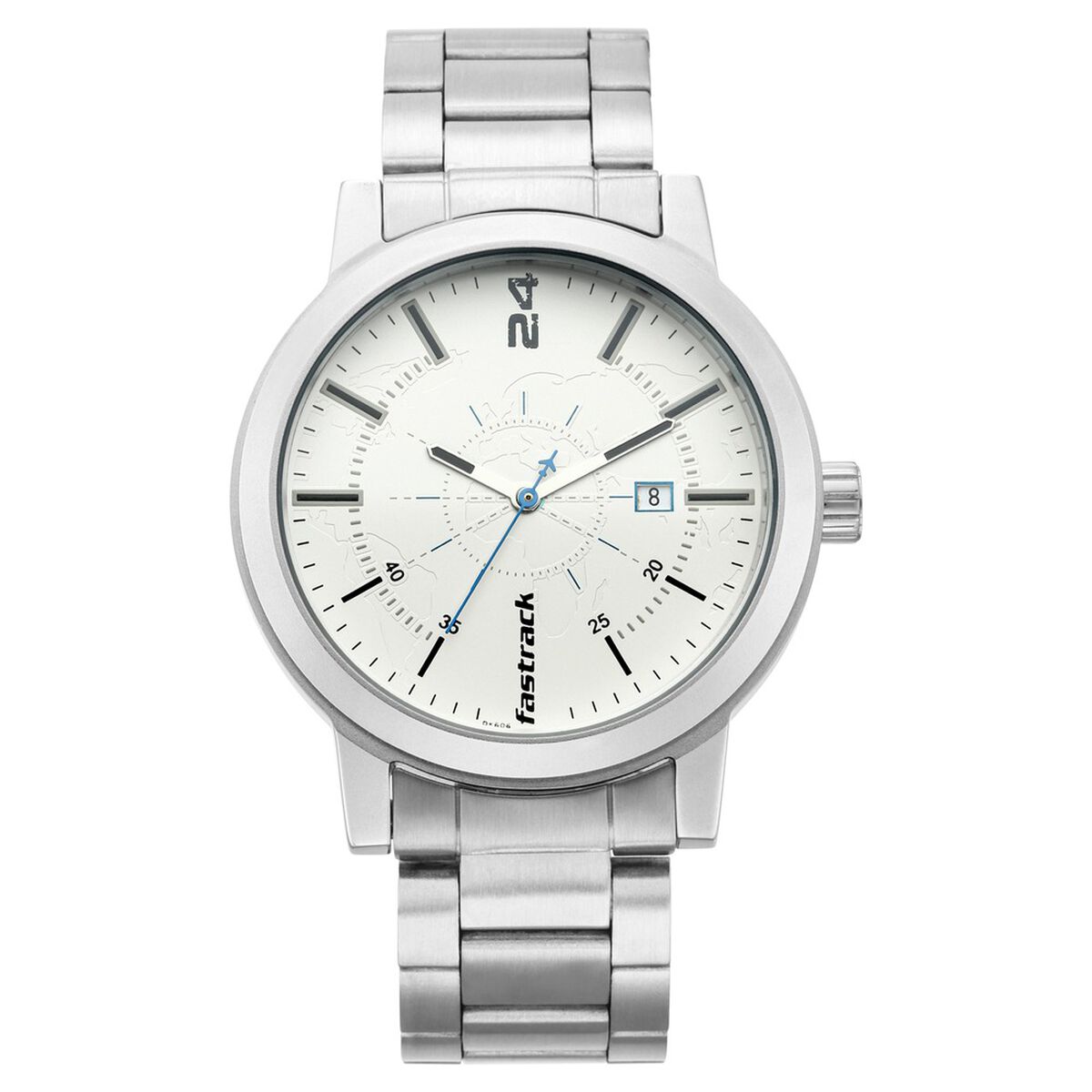 Fastrack Tripster Quartz Analog with Date White Dial Stainless Steel Strap Watch for Guys 3