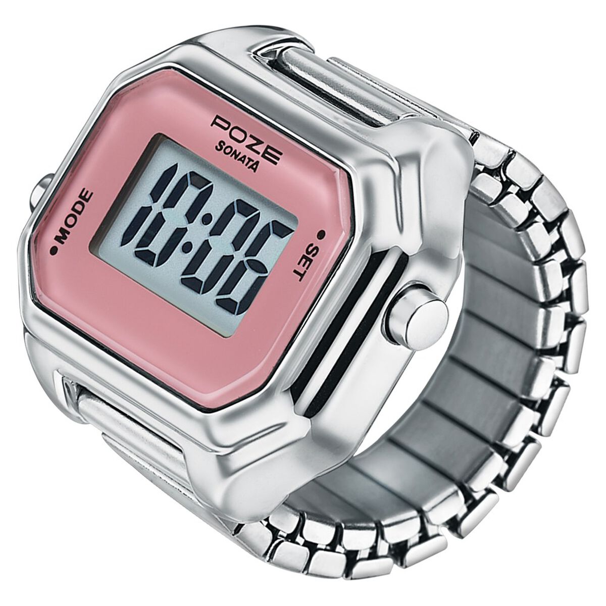 Poze By Sonata Digital Ring Watch With Pink Dial For Women 3