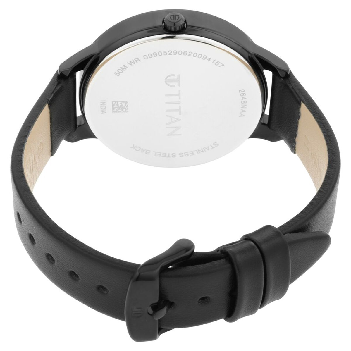 Titan Women's Precision Simplicity Watch: Black Gradient Dial with Leather Strap 5