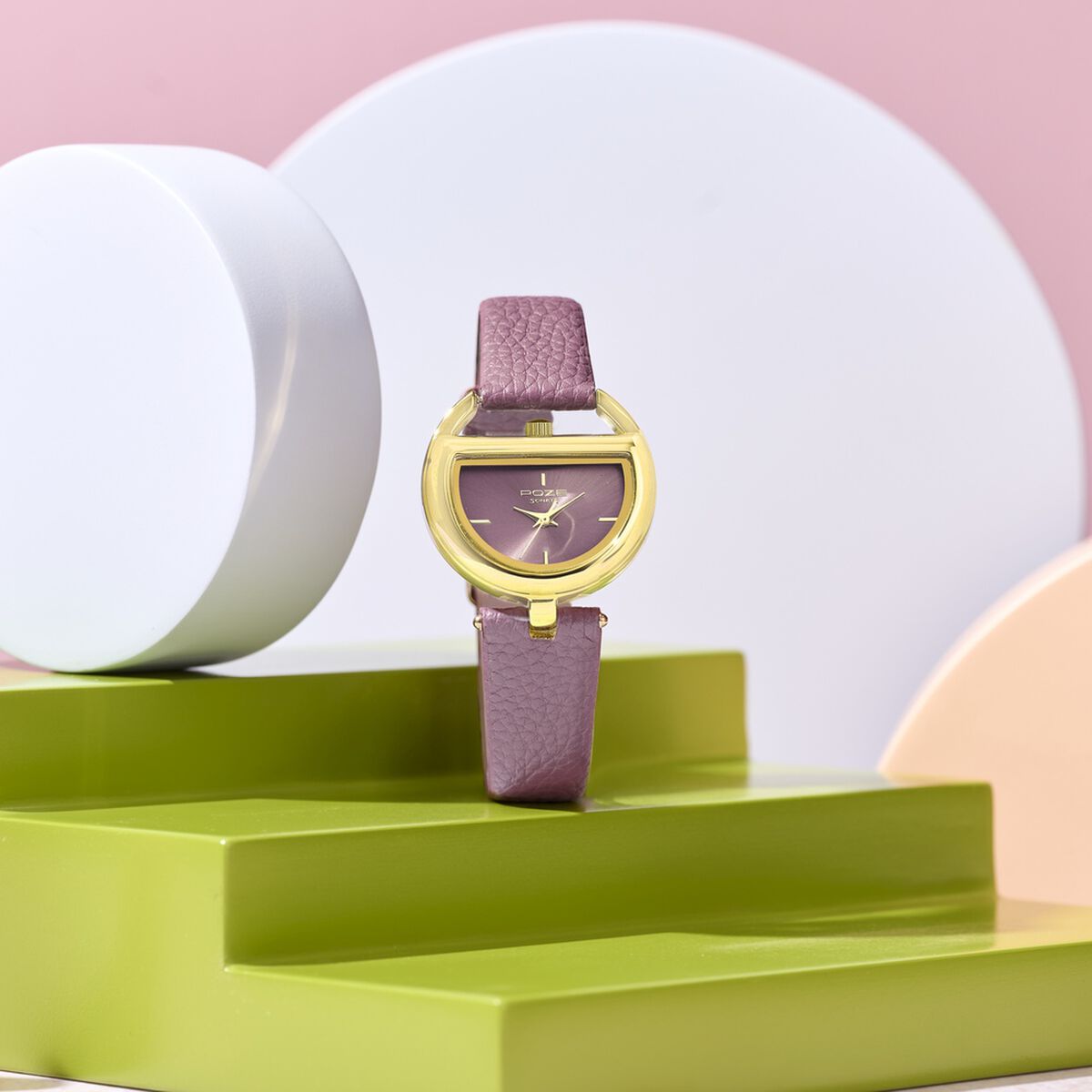 Poze By Sonata Quartz Analog Purple Dial Purple PU Leather Strap Watch For Women 1