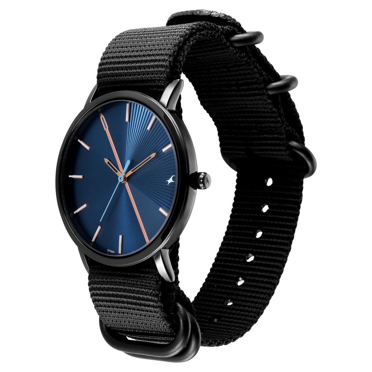 Fastrack 9 to Fine Analog with Blue Dial Nato Strap Watch for Guys 3