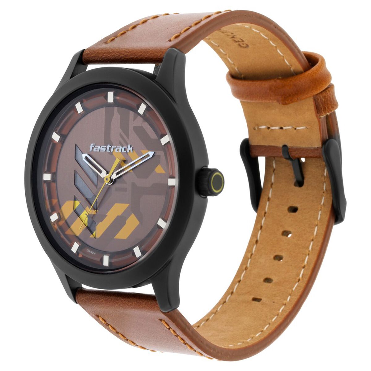 Fastrack Gamify Quartz Analog Brown Dial Leather Strap Watch for Guys 3
