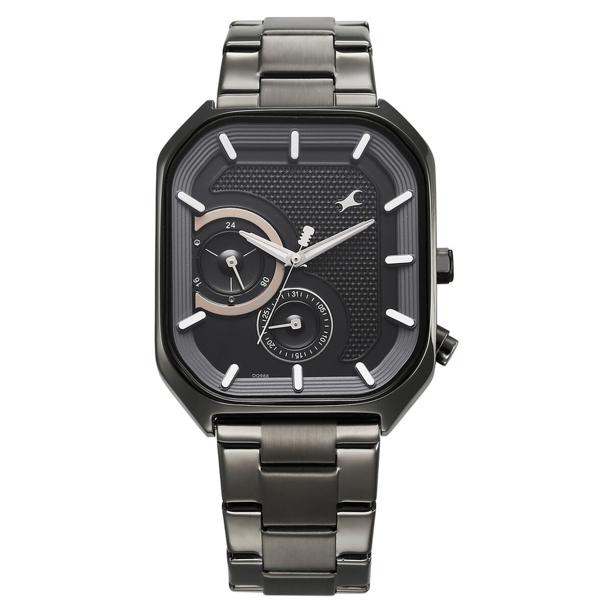 Fastrack Groove Multifunction Black Dial Metal Strap Guy's Watch with Lume indices 2