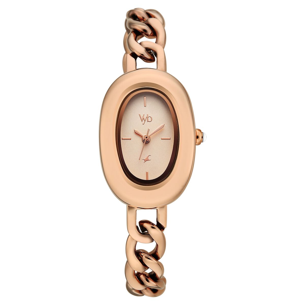 Vyb Mirage By Fastrack Quartz Analog Rose Gold Dial Rose Gold Metal Strap Watch For Girls 1
