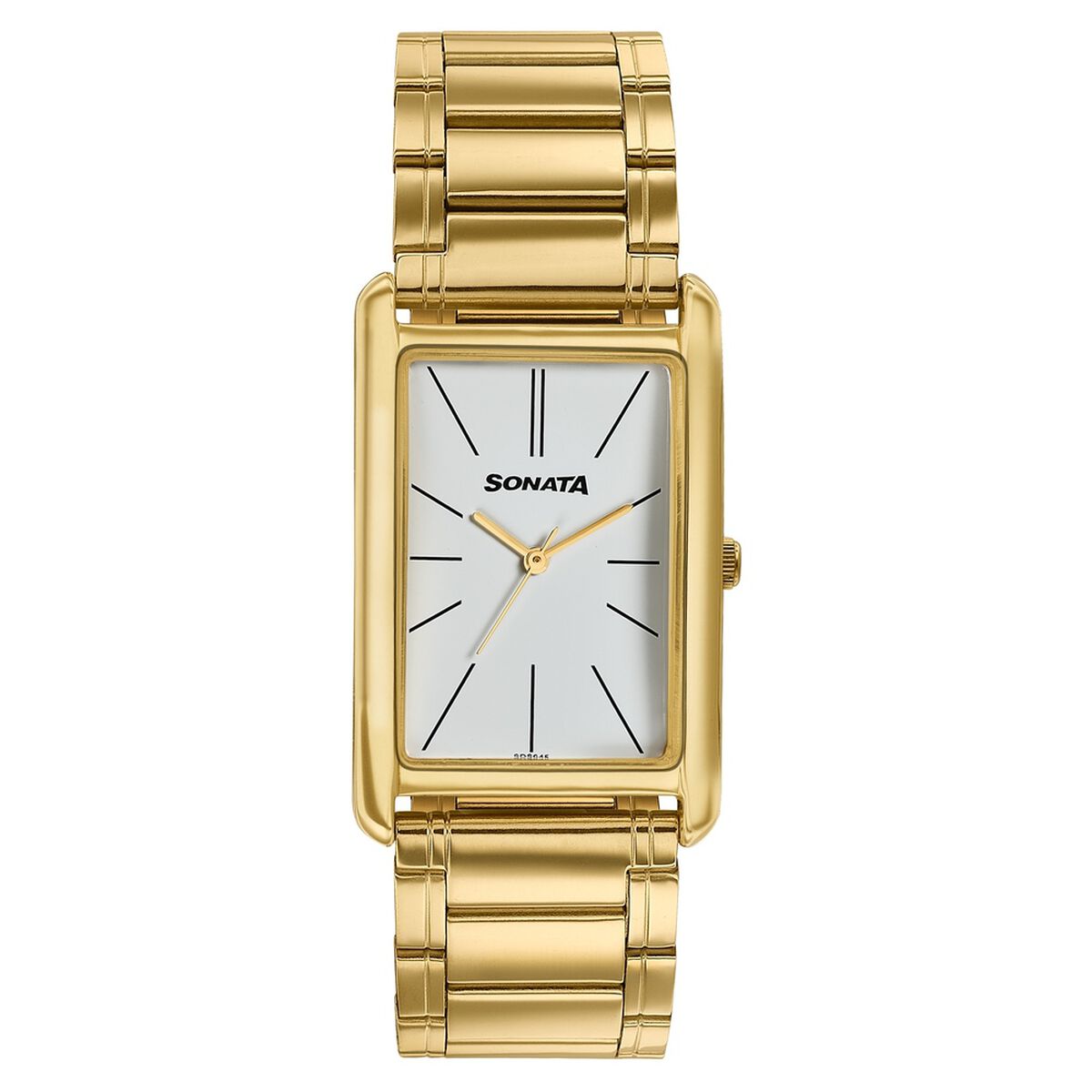 Sonata Ascent Gold Rectangular Watch with Metal Bracelet 1