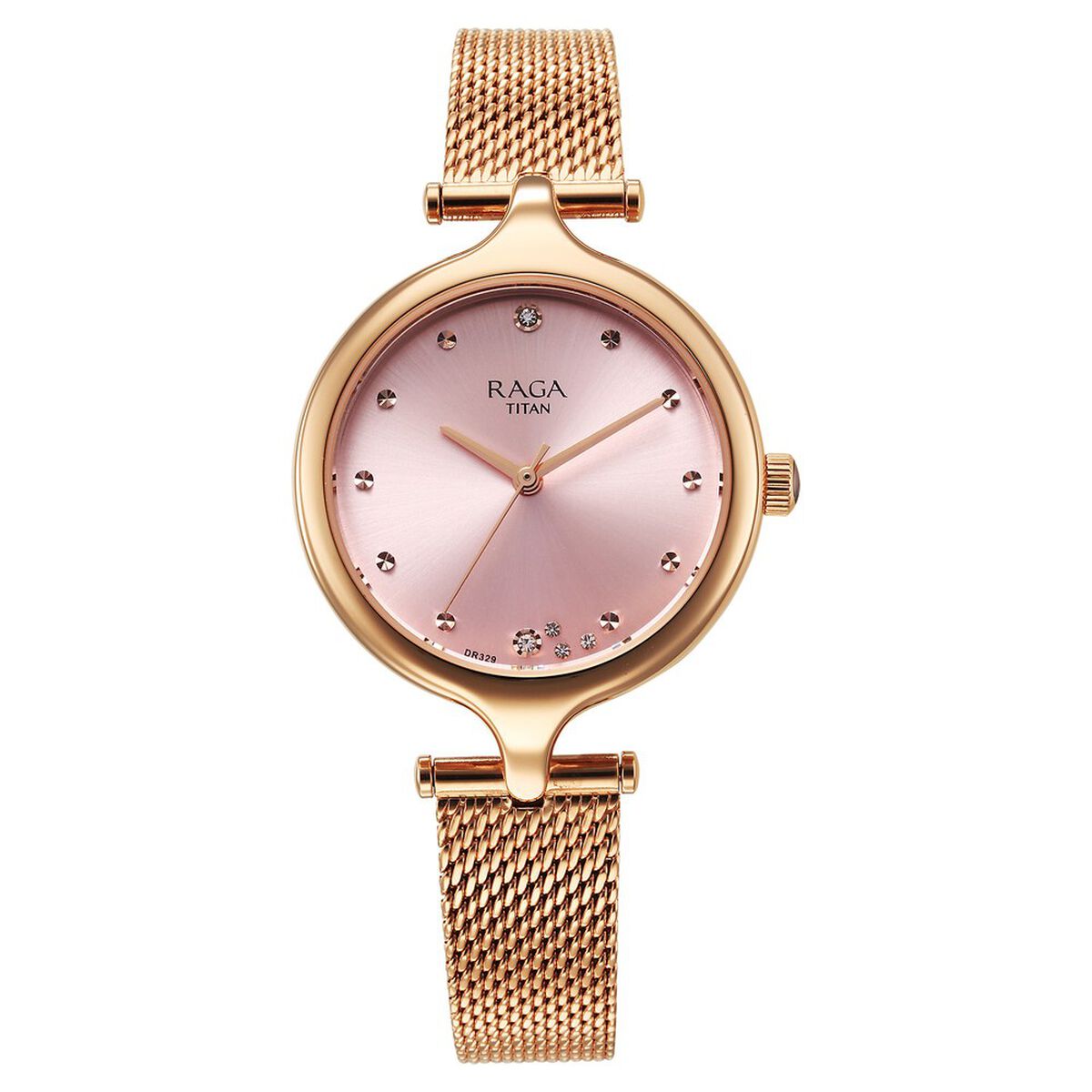 Titan Raga Showstopper Quartz Analog Rose Gold Dial Metal Strap Watch For Women 1