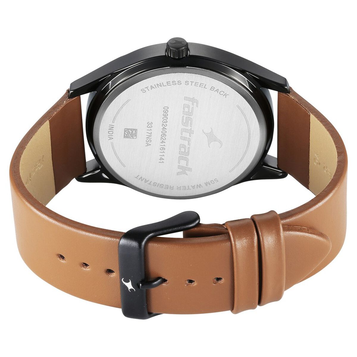 Fastrack Stunners Quartz Analog Black Dial Brown Leather Strap Watch For Guys 5