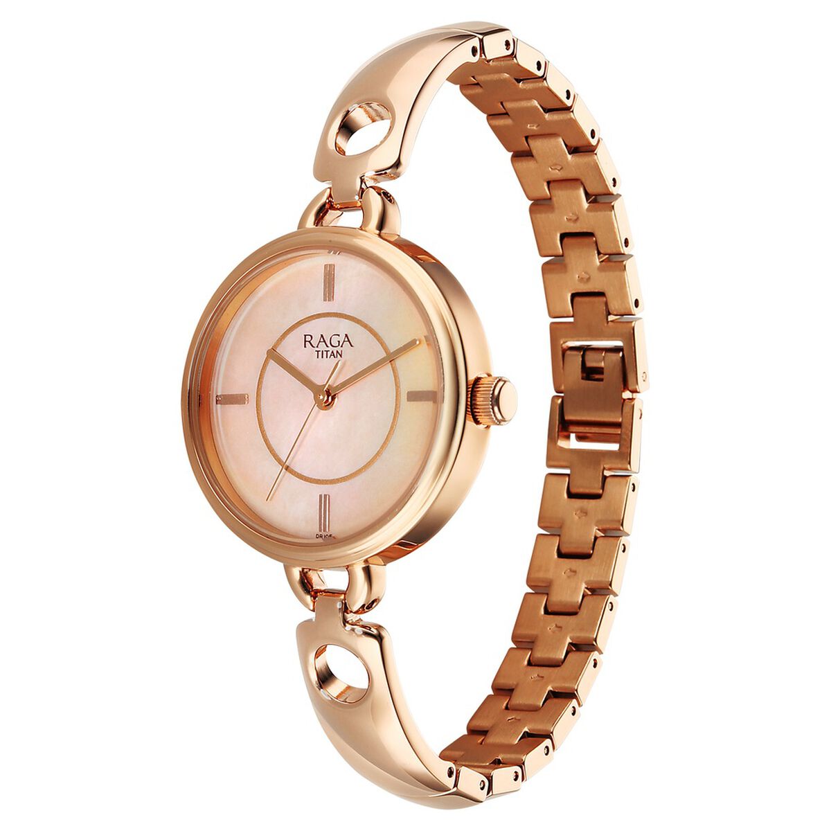 Titan Raga Contempore Quartz Analog Rose Gold Mother Of Pearl Dial Metal Strap Watch For Women 3