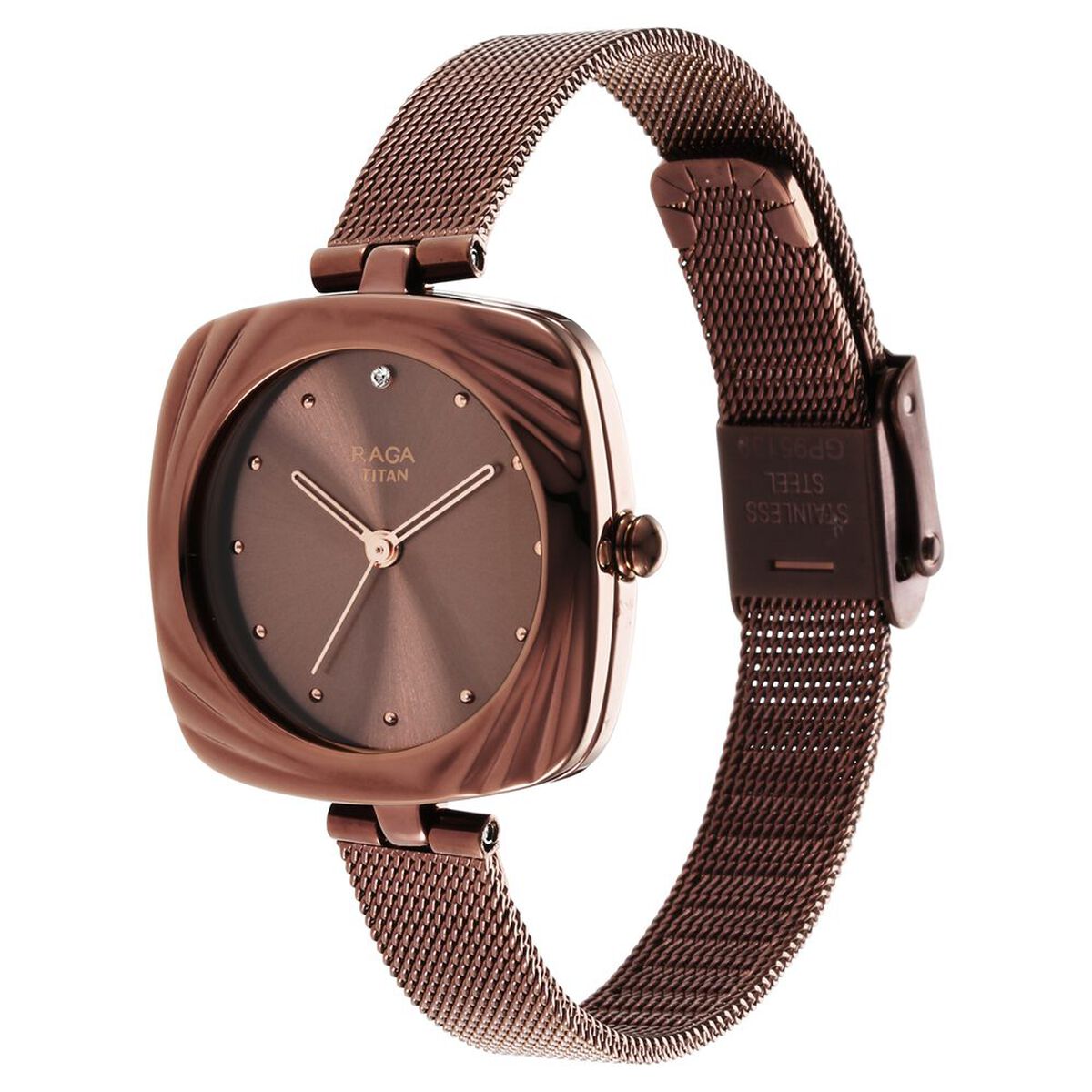 Titan Raga Moments of Joy Brown Dial Analog Stainless Steel Strap Watch for Women 4
