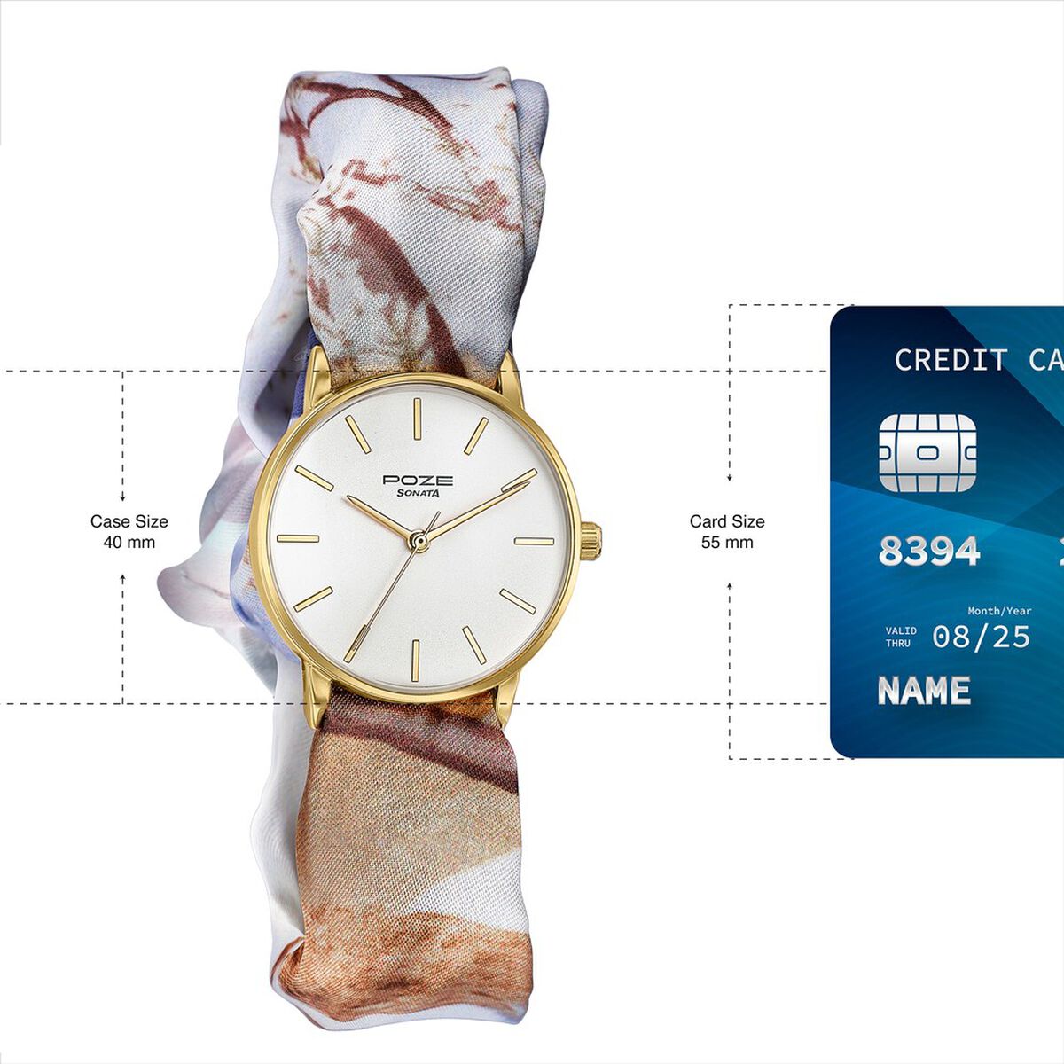 Sonata Poze Quartz Analog White Dial Multicoloured Colour Fabric Strap Watch For Women 4