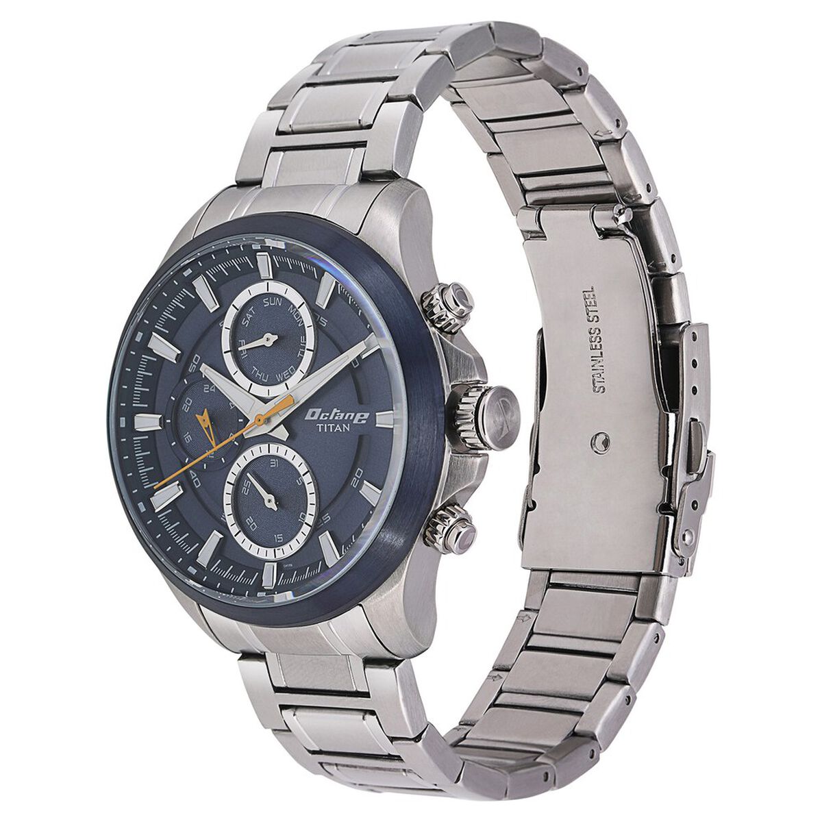 Titan Octane Blue Dial Quartz Multifunction Stainless Steel Strap watch for Men 3