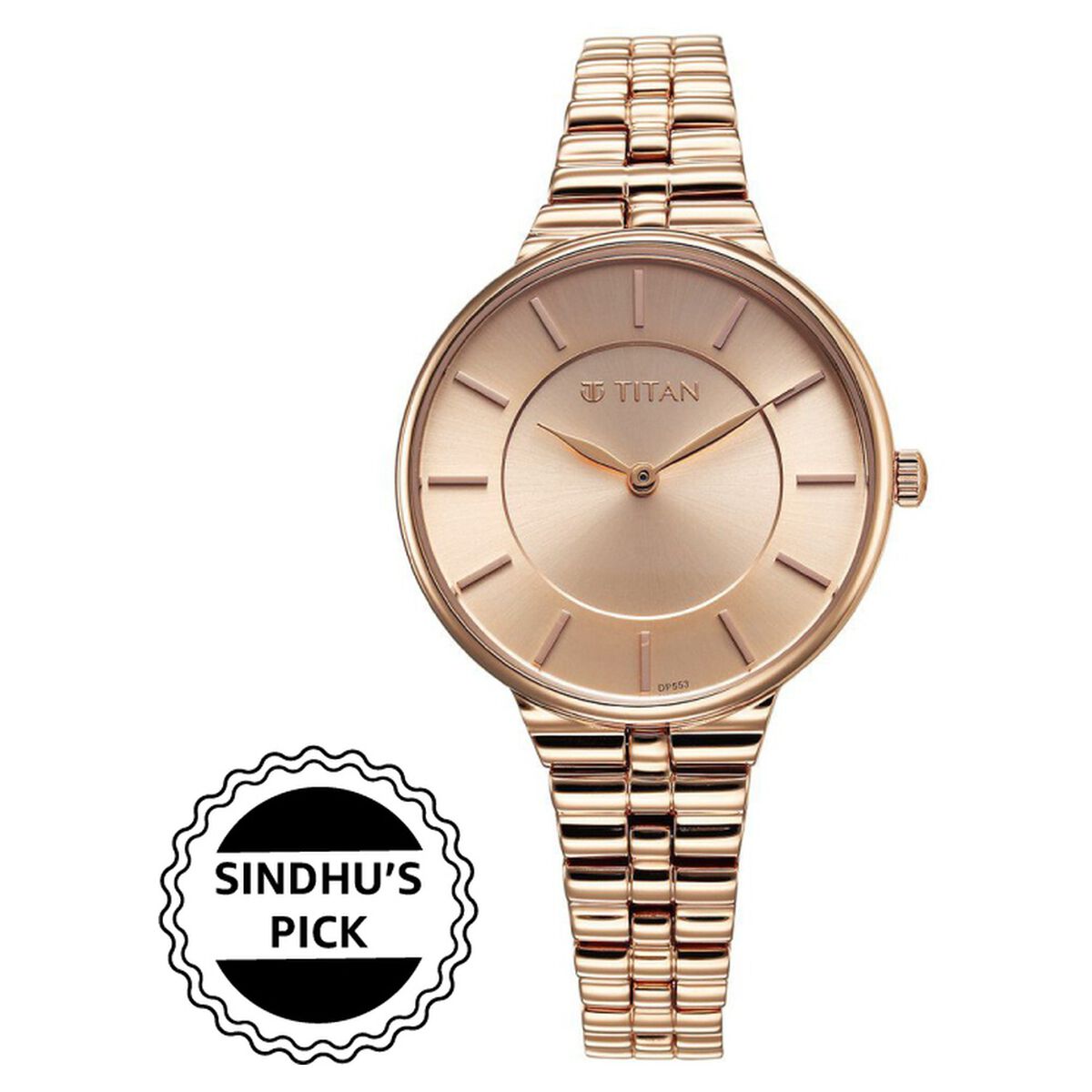 Titan Purple Aura Quartz Analog Rose Gold Dial Rose Gold Stainless Steel Strap Watch For Women 1