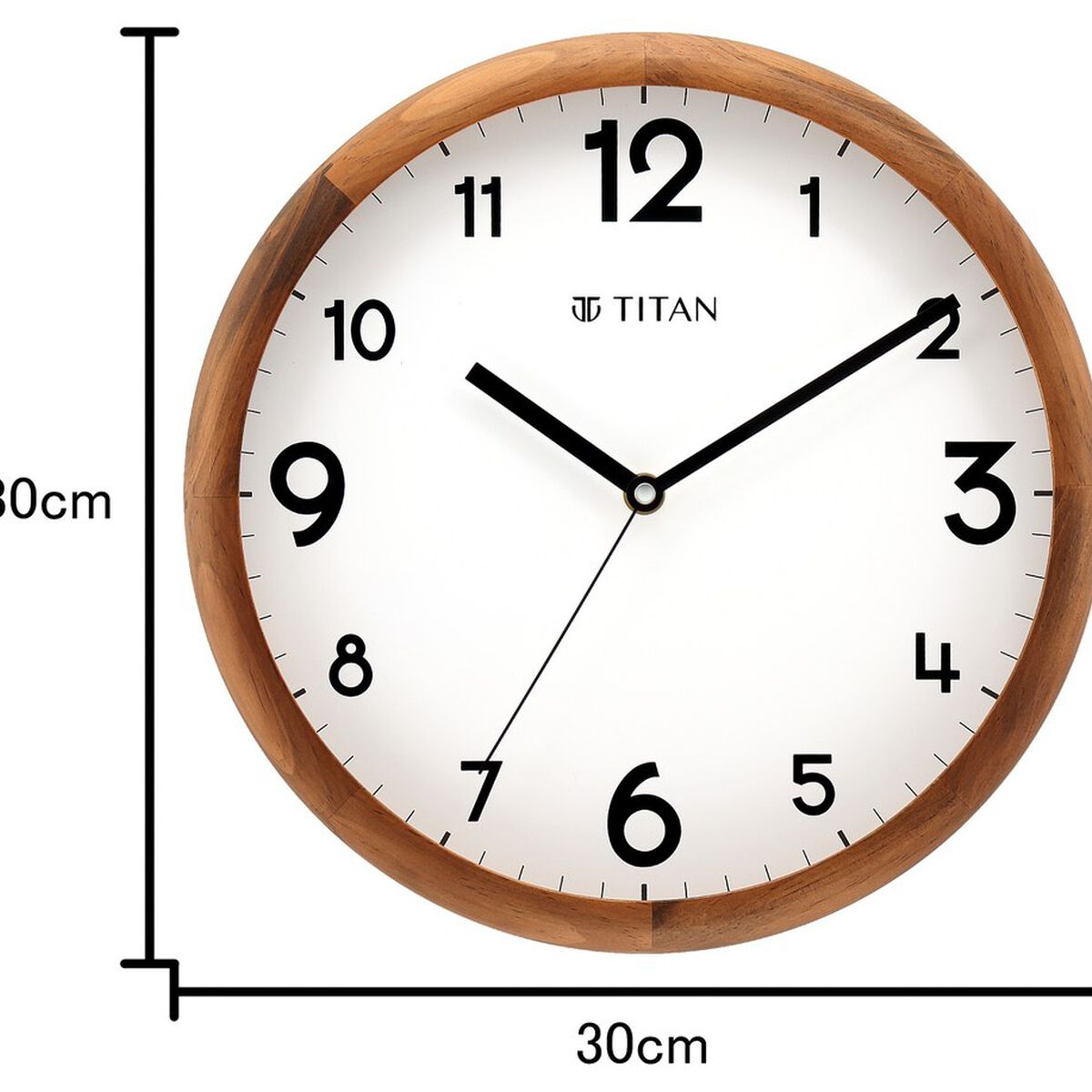 Titan Wooden Wall Clock White Dial and Silent Sweep - 30 cm x 30 cm (Medium) 4