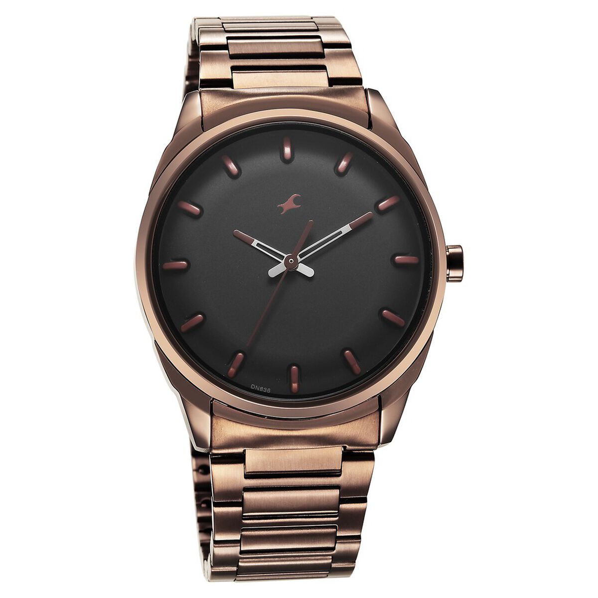 Fastrack Quartz Analog Black Dial Brown Stainless Steel Strap Watch for Guys 2