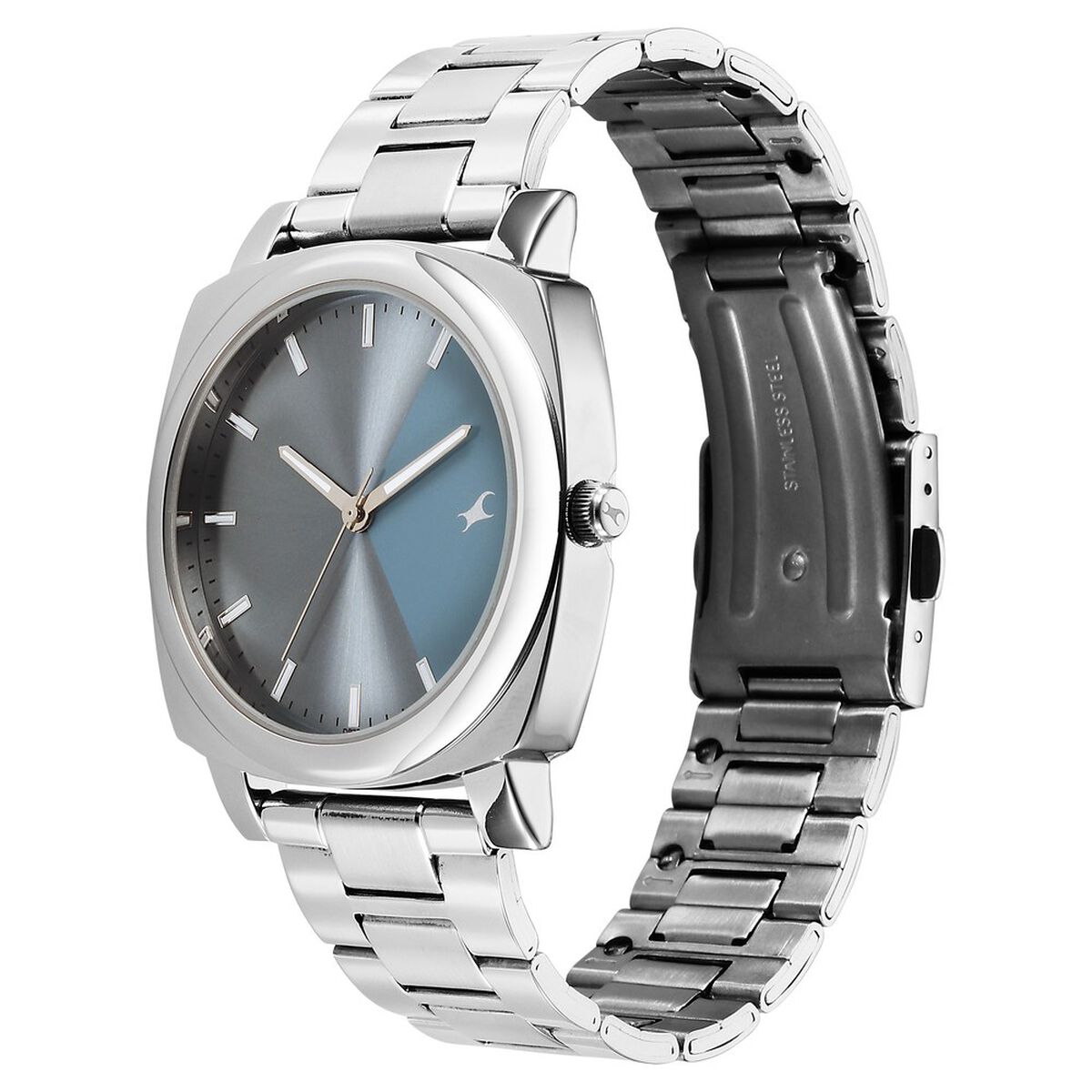 Fastrack Stunners X Quartz Analog Blue Dial Stainless Steel Strap Watch For Guys 3
