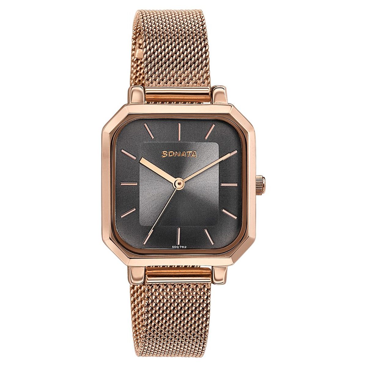 Sonata Modern Edit Quartz Analog Grey Dial Stainless Steel Strap Watch For Women 2