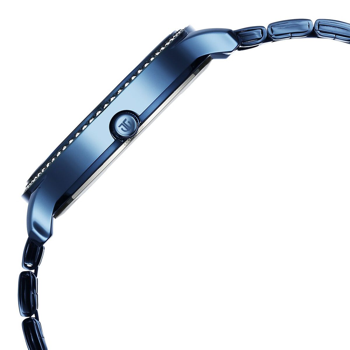 Titan Secluded Quartz Analog Blue Acetate Dial Stainless Steel Strap Watch For Women 4