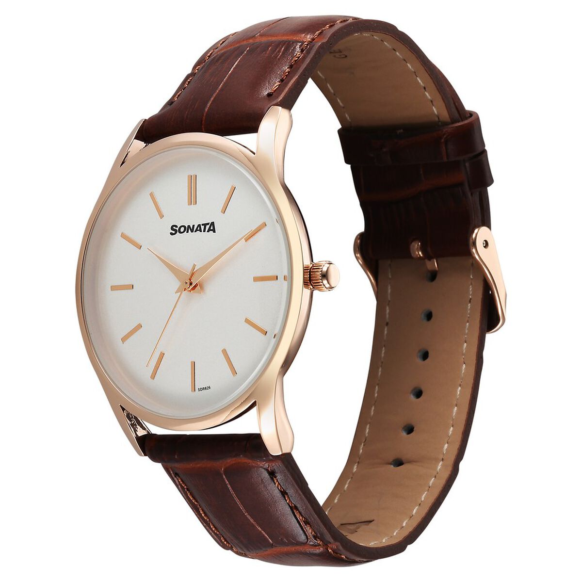 Sonata Eternia Quartz Analog White Dial Leather Strap Watch For Men 2