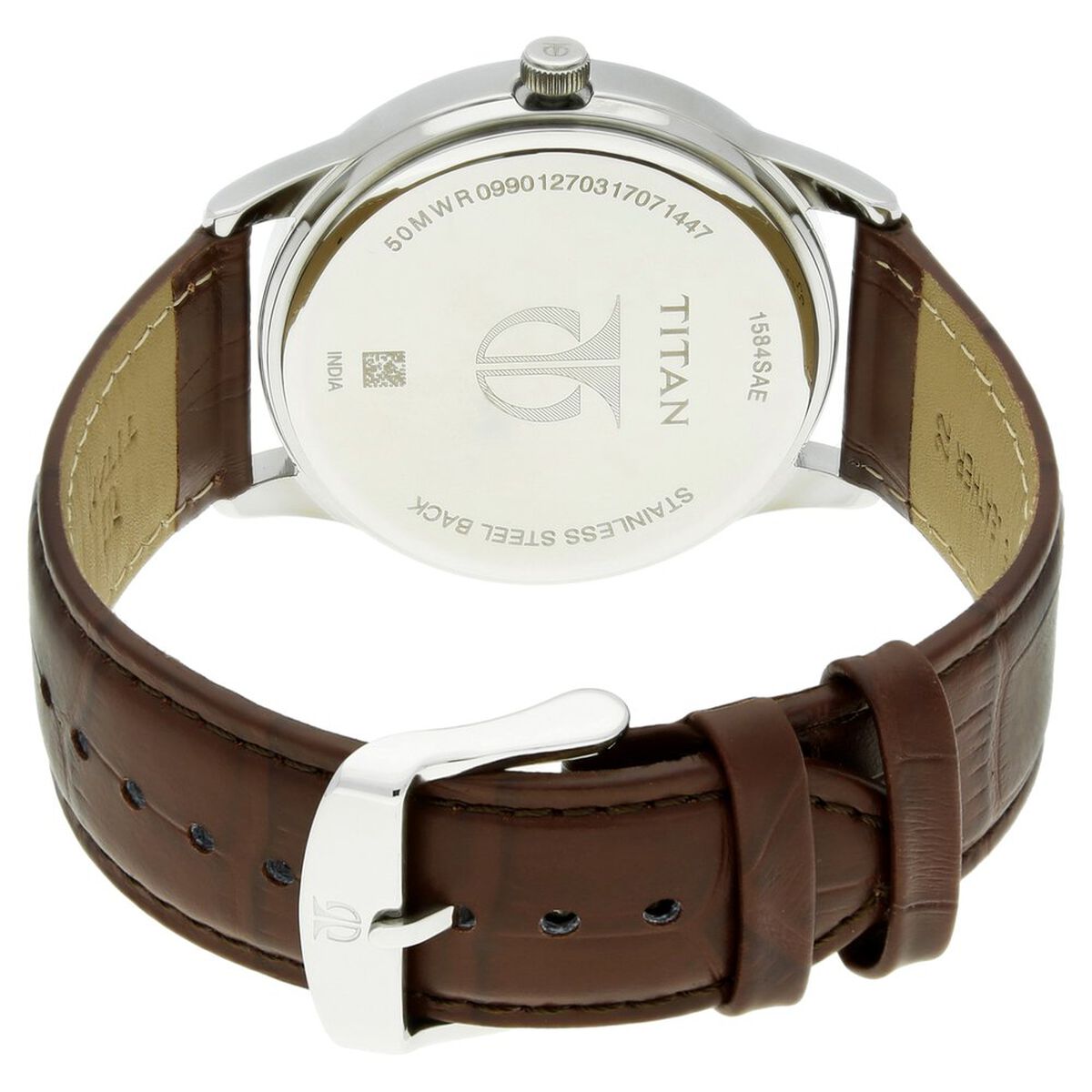 Titan Quartz Analog with Date Brown Dial Leather Strap Watch for Men 4