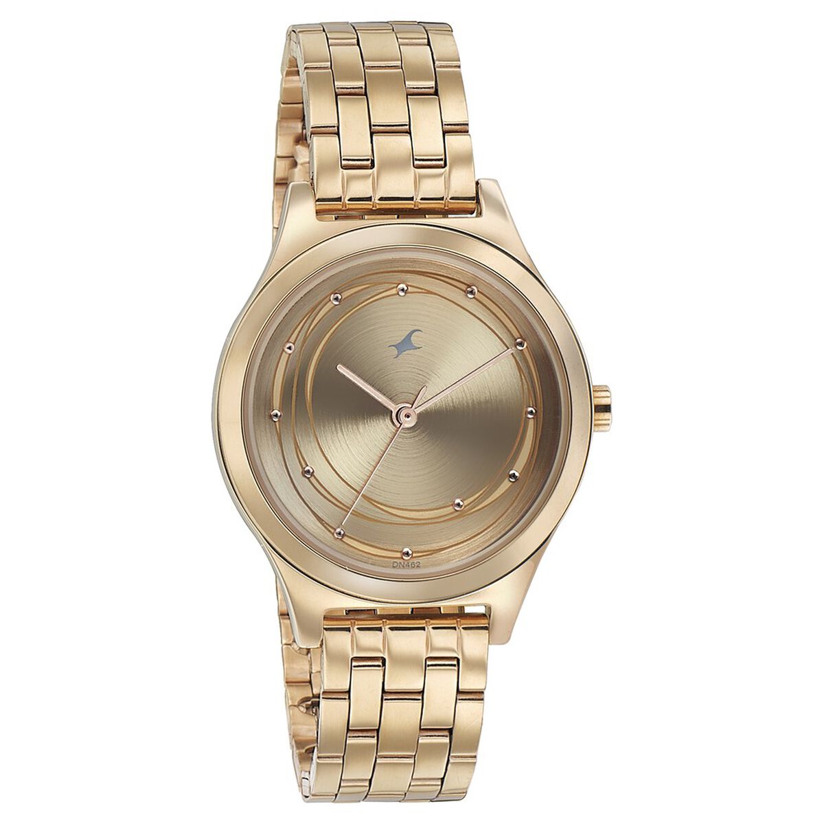 Fastrack Style Up Golden Dial Stainless Steel Strap Watch for Girls 1