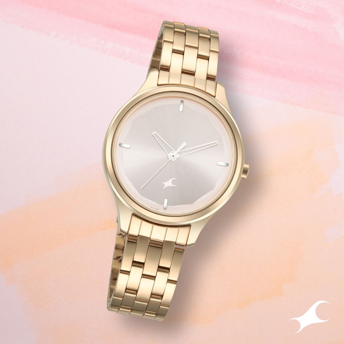 Fastrack Stunners Quartz Analog Rose gold Dial Metal Strap Watch for Girls 1