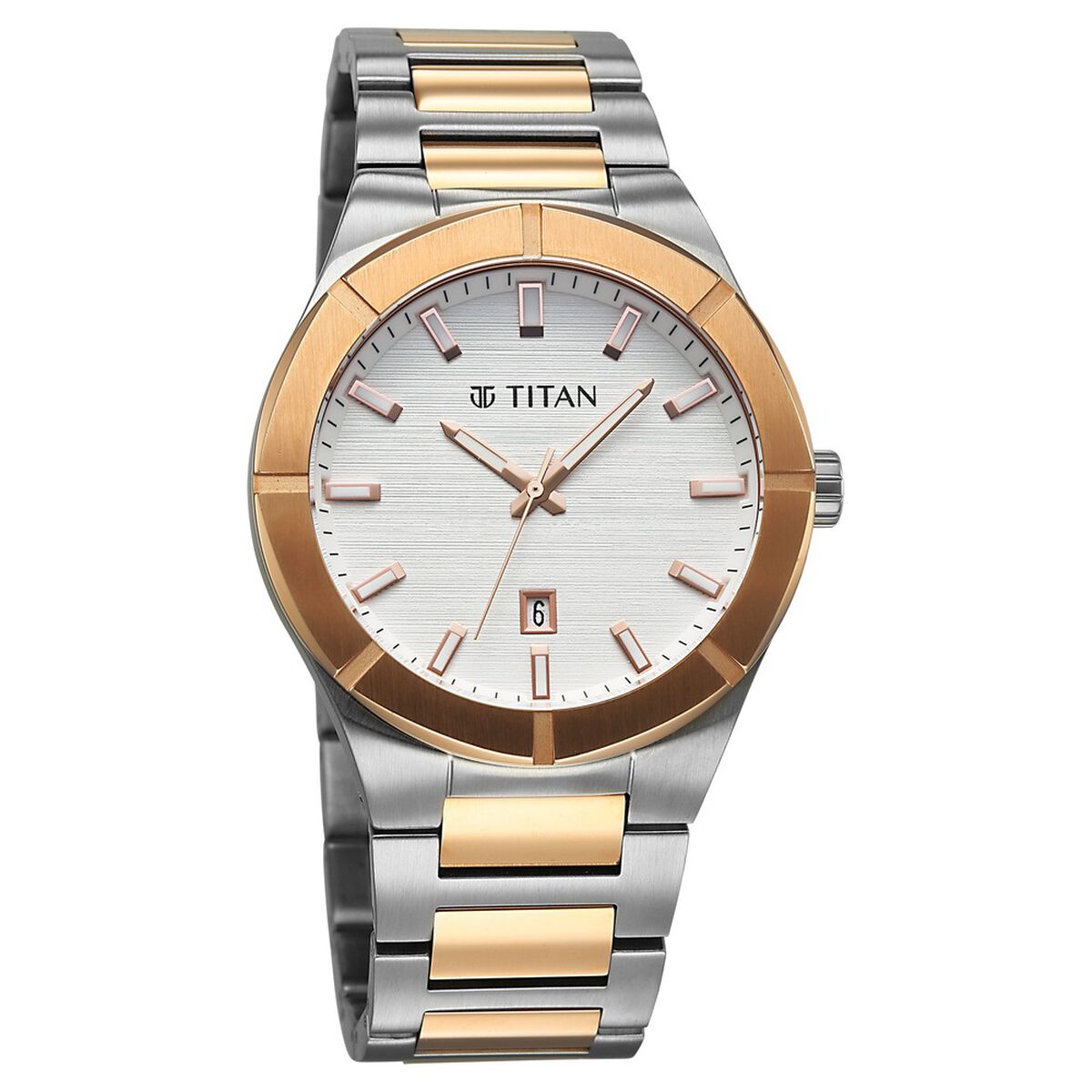 Titan Regalia Marque Analog with White Dial Rose Gold Dual Tone Stainless Steel Strap Watch for Men 2