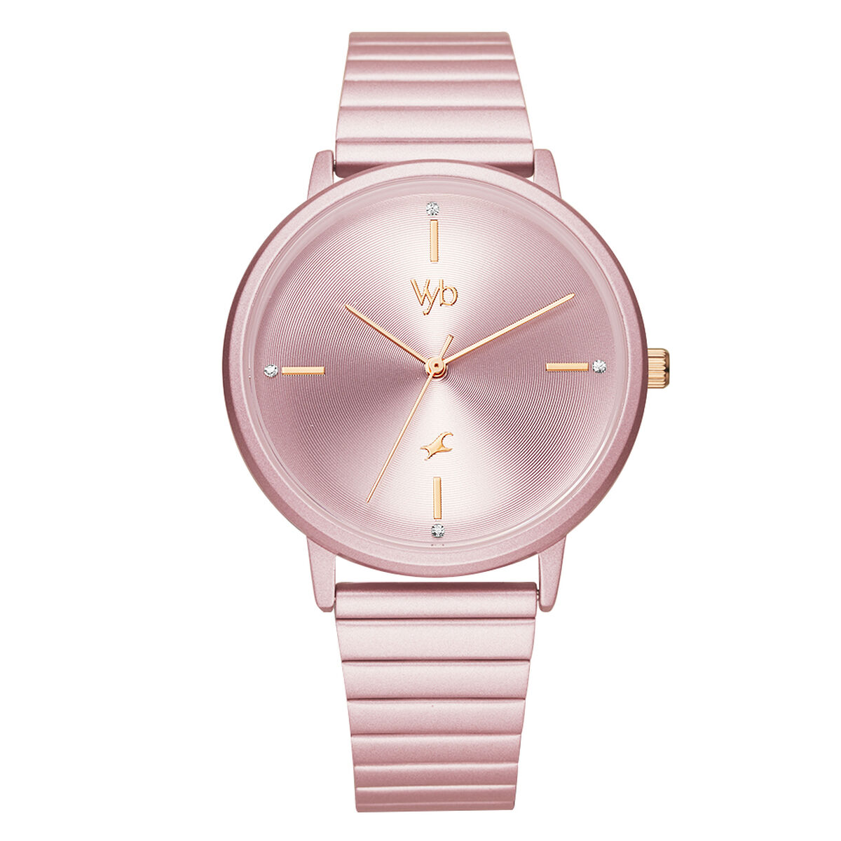 Fastrack Vyb Bliss Quartz Analog Pink Dial Stainless Steel Strap Watch for Girls 1