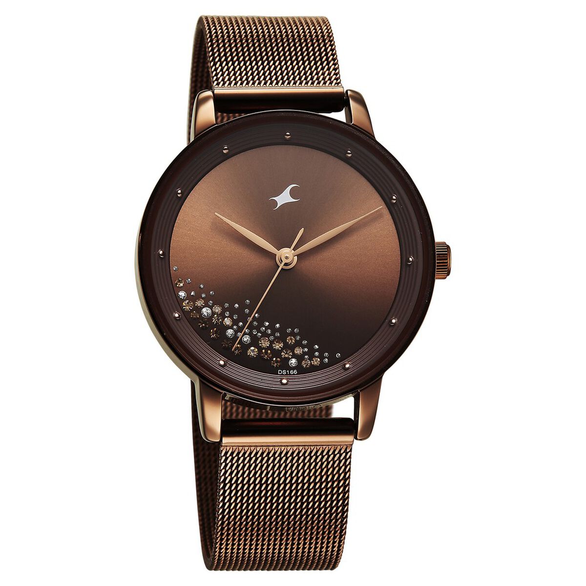 Fastrack Style Up Quartz Analog Brown Dial Brown Colour Stainless Steel Strap Watch For Girls 2