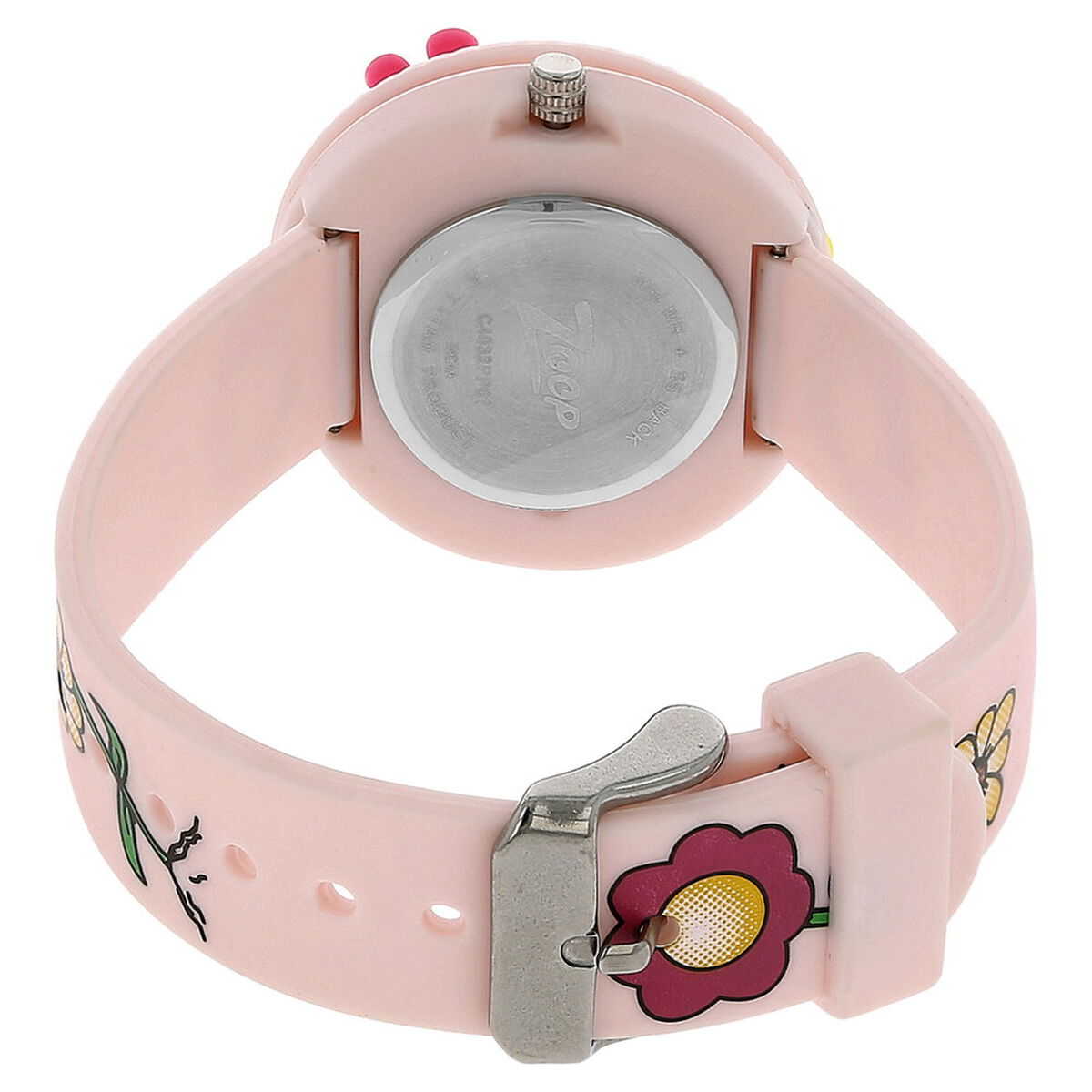 Zoop Analog Watch with Golden Dial & Pink Strap for Girls Kids, from House of Titan 4