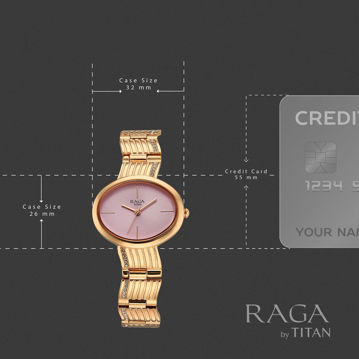 Titan Raga Glimmers Quartz Analog Pink Dial Rose Gold Metal Strap Watch For Women 4
