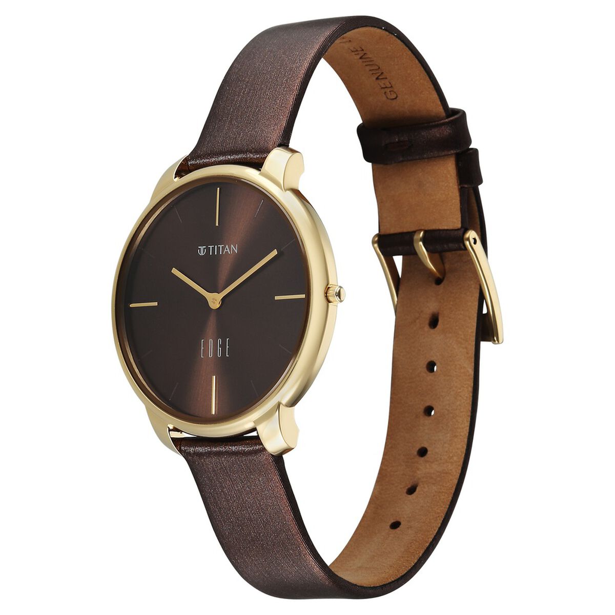 Edge Velora Quartz Analog Brown Dial Two Toned Leather Strap Watch For Women 3