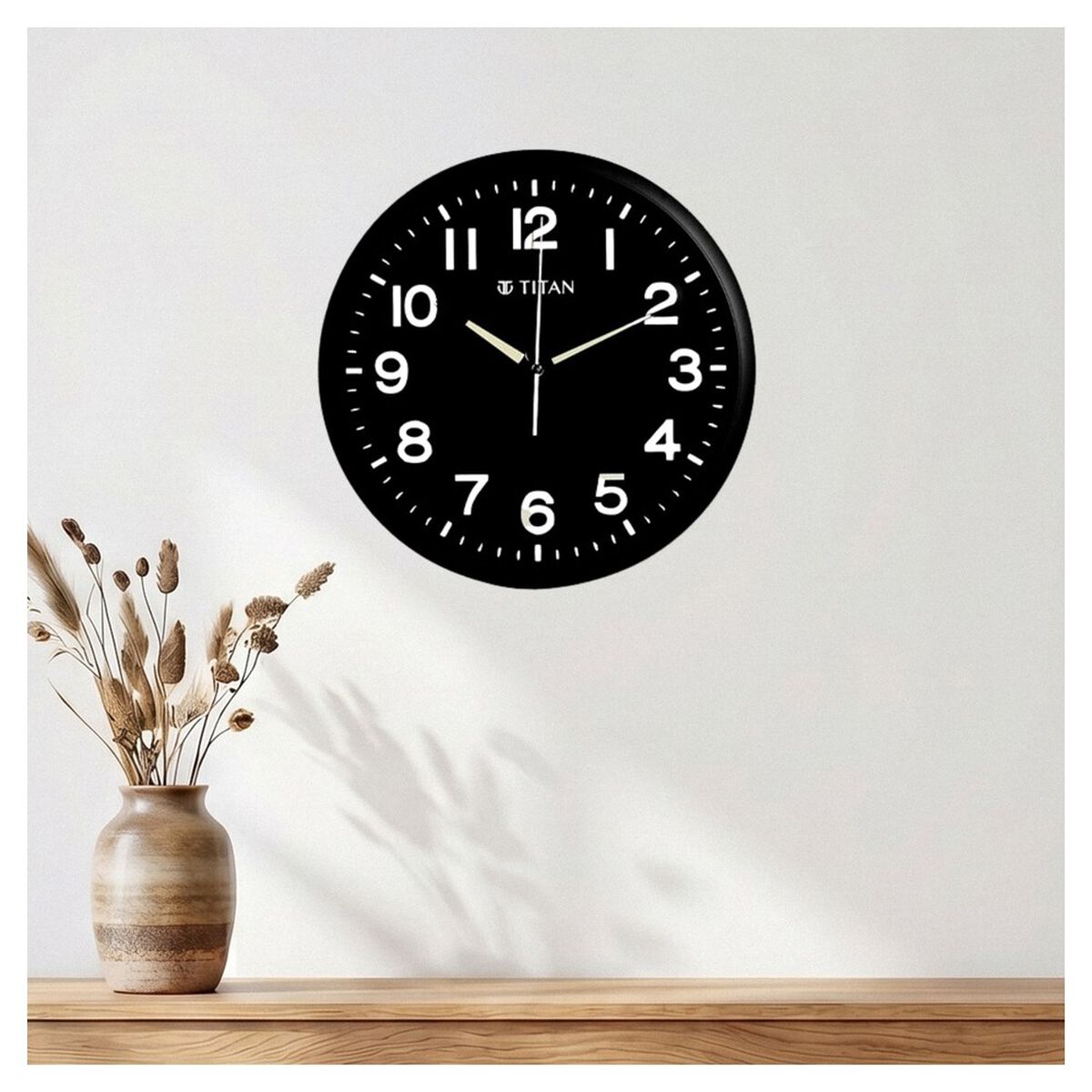 Titan Classic Wall Clock Quartz Analog Black Dial Silent Sweep - 32 CM x 32 CM (Medium) 1