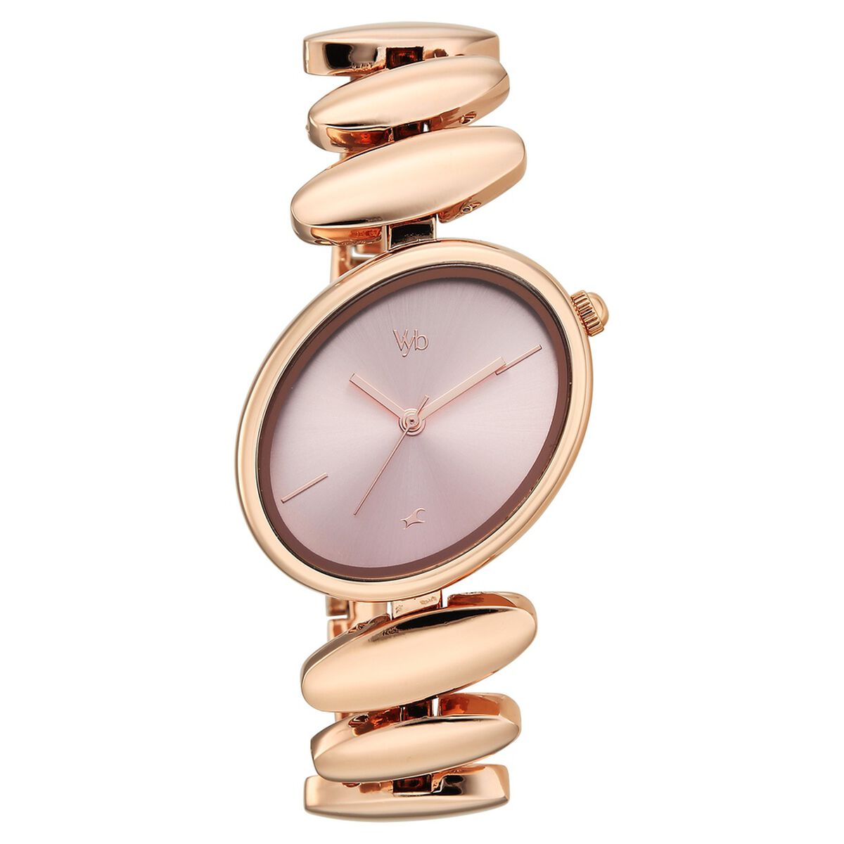 Vyb Successor By Fastrack Quartz Analog Pink Dial Rose Gold Metal Strap Watch For Girls 1
