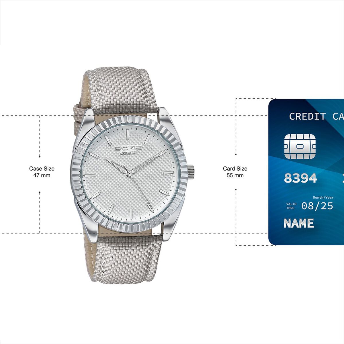 Poze By Sonata Quartz Analog White Dial Grey Nylon Strap Watch For Men 4