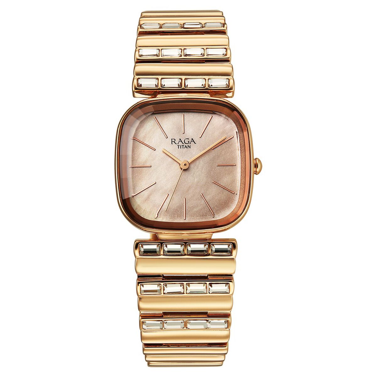 Titan Raga Glimmers Quartz Analog Rose Gold Dial Rose Gold Metal Strap Watch For Women 2