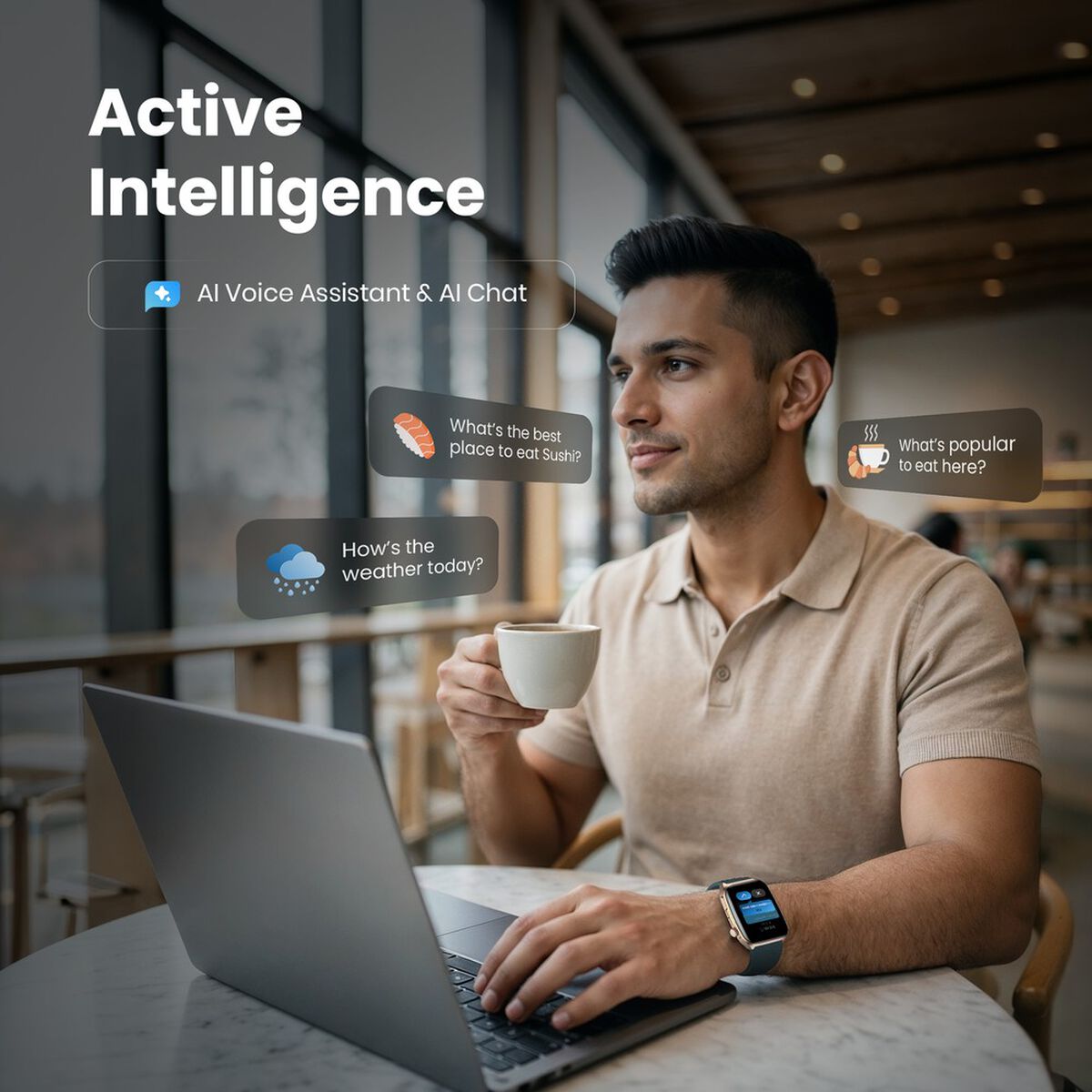 Titan Smart 4.0 Smartwatch with 1.93" AMOLED Display, Infinite AI Watch Faces, AI Voice assistant, QR Hub? 3