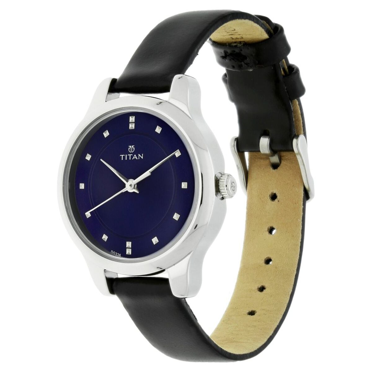 Titan Women's Chic minimalist watch with Blue dial and leather strap 2