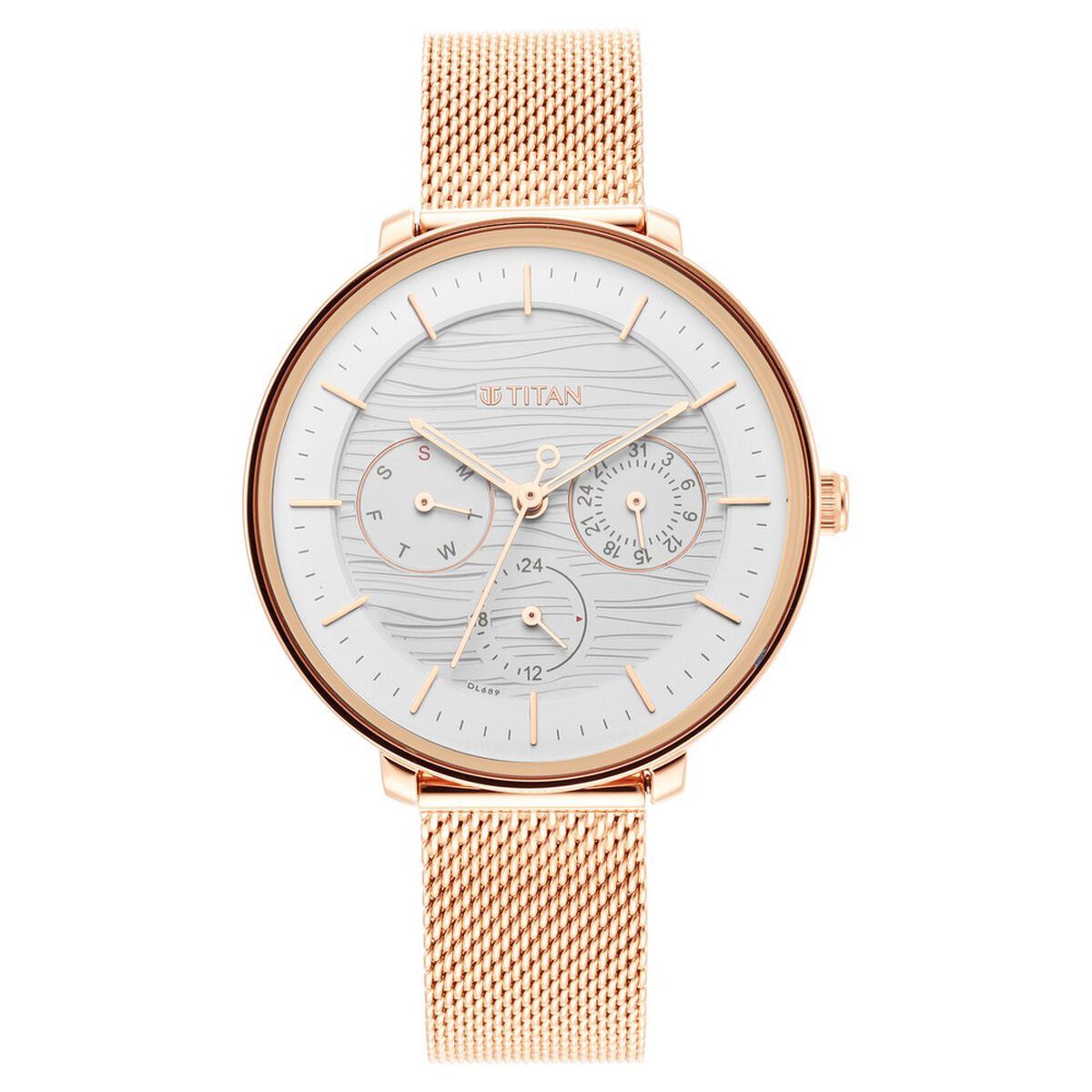 Titan Womens's Svelte Silver: Multi-Function Watch Metal Strap 2