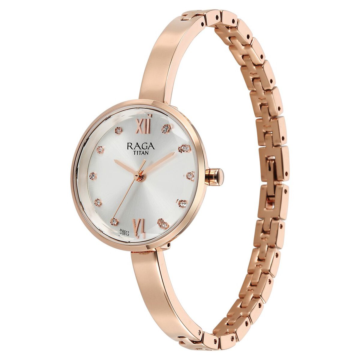 Titan Raga Showstopper Quartz Analog Silver Dial Rose Gold Metal Strap Watch For Women 3