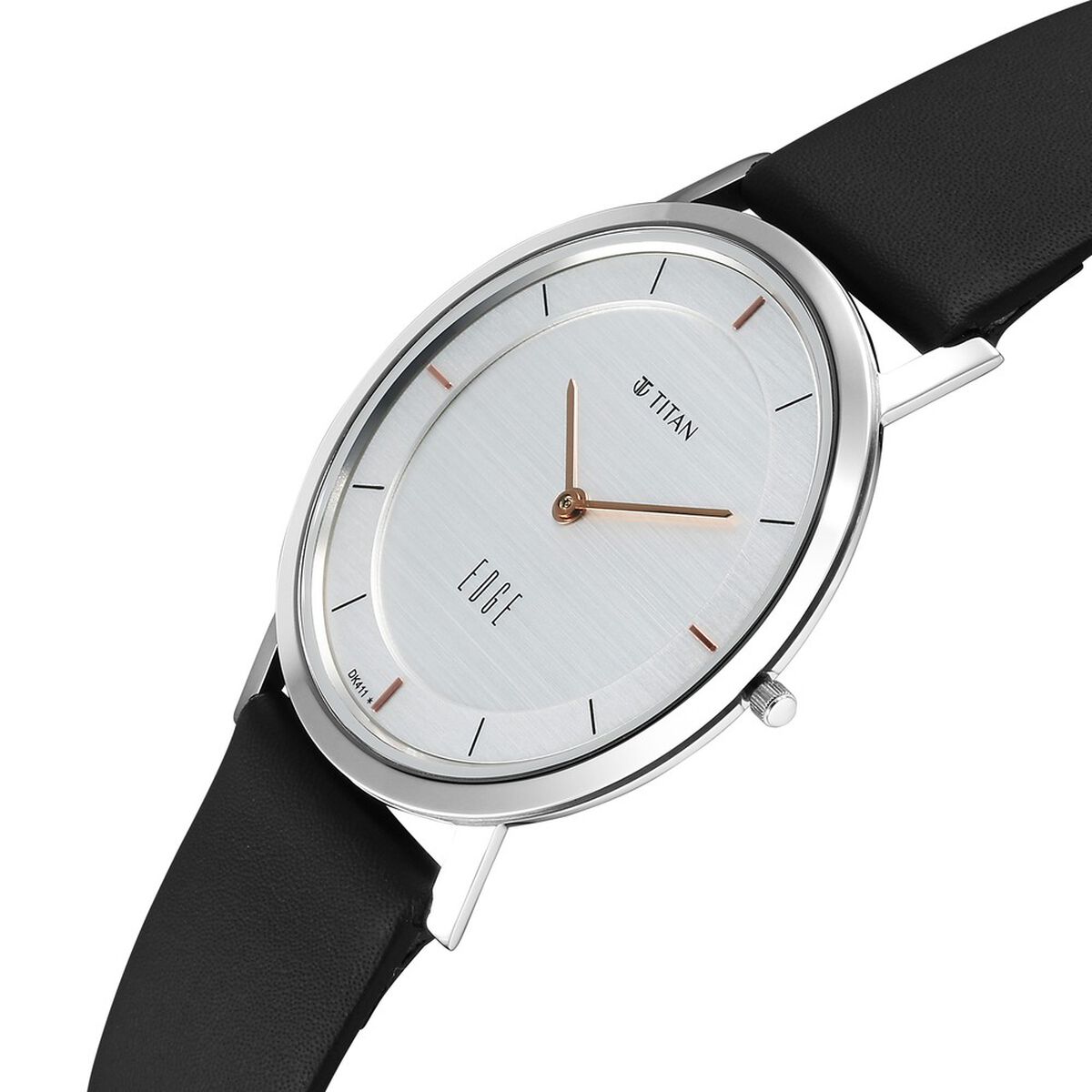 Titan Edge Quartz Analog White Dial Blue Leather Strap Watch For Men 2