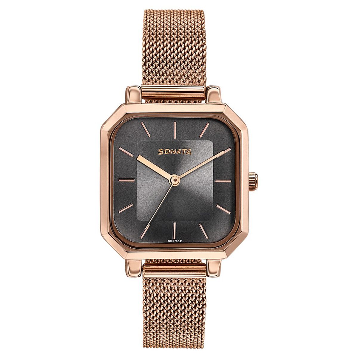 Sonata Modern Edit Quartz Analog Grey Dial Stainless Steel Strap Watch For Women 1