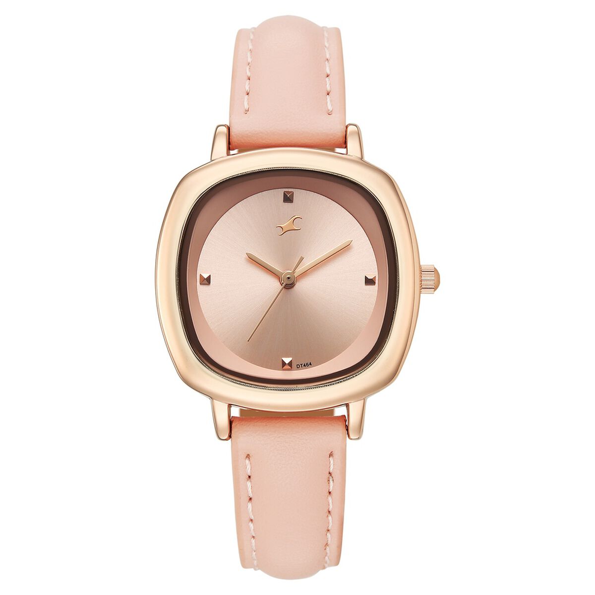 Fastrack Stunners Quartz Analog Rose Gold Dial Rose Gold Leather Strap Watch For Girls 1